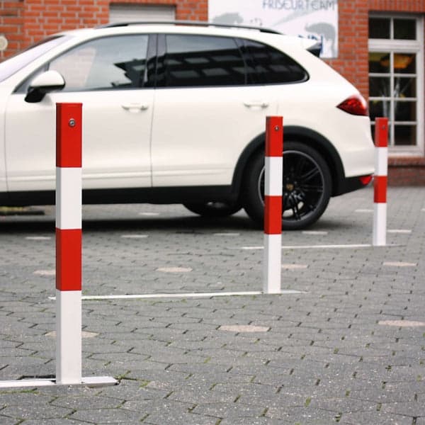 Fold Down Parking Post, Flush to surface, with Cylinder Key Lock, (70x70mm x 900mm) - Urban Elements