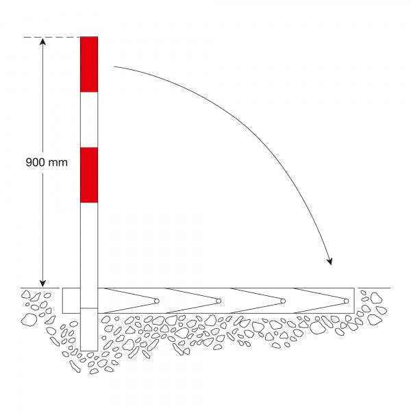 Fold Down Parking Post, Flush to surface, with Triangular Lock, (70x70mm x 900mm) - Urban Elements