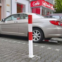 Fold Down Parking Post with Key Cylinder Lock, (70x70mm x 1000mm) - Urban Elements